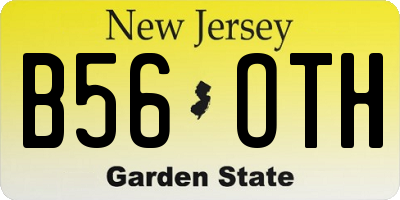 NJ license plate B56OTH