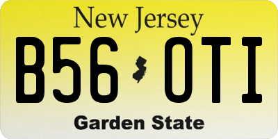 NJ license plate B56OTI
