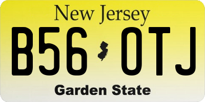 NJ license plate B56OTJ