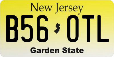 NJ license plate B56OTL