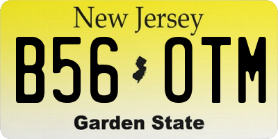 NJ license plate B56OTM