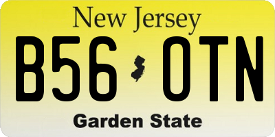 NJ license plate B56OTN