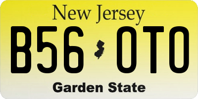 NJ license plate B56OTO