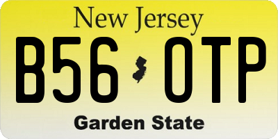 NJ license plate B56OTP