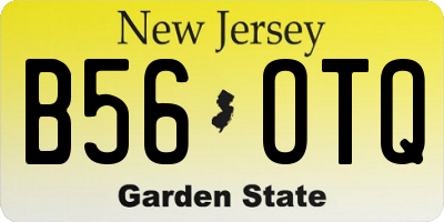 NJ license plate B56OTQ