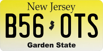 NJ license plate B56OTS