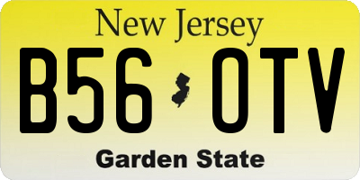 NJ license plate B56OTV