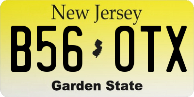 NJ license plate B56OTX