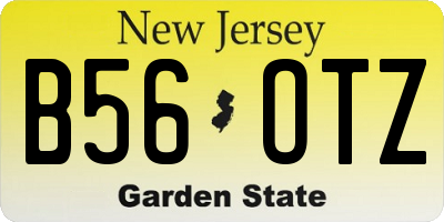 NJ license plate B56OTZ