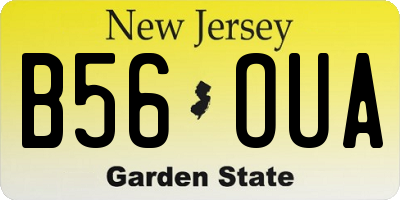 NJ license plate B56OUA