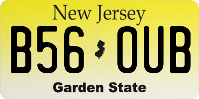 NJ license plate B56OUB