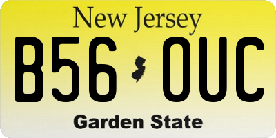 NJ license plate B56OUC