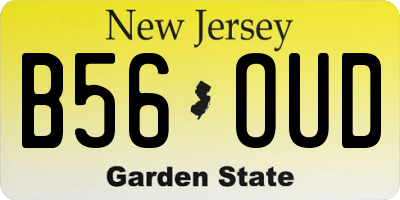 NJ license plate B56OUD
