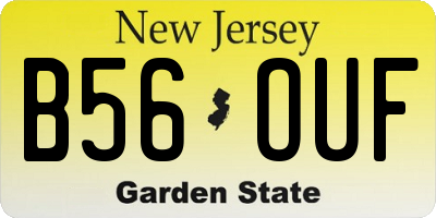 NJ license plate B56OUF