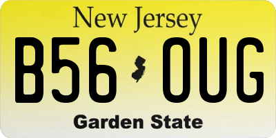 NJ license plate B56OUG