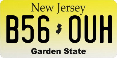 NJ license plate B56OUH