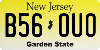 NJ license plate B56OUO