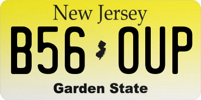 NJ license plate B56OUP