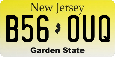NJ license plate B56OUQ