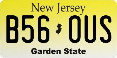 NJ license plate B56OUS