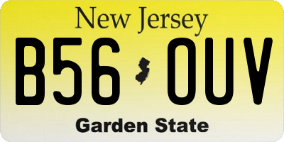 NJ license plate B56OUV