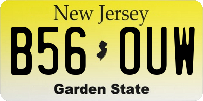 NJ license plate B56OUW
