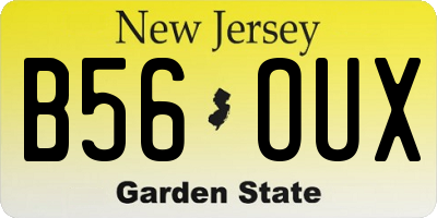 NJ license plate B56OUX