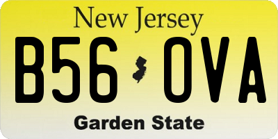 NJ license plate B56OVA