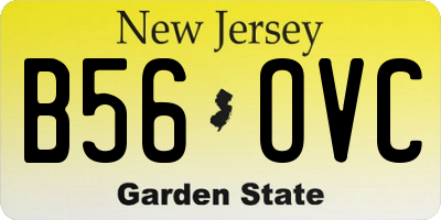 NJ license plate B56OVC