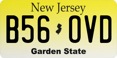 NJ license plate B56OVD