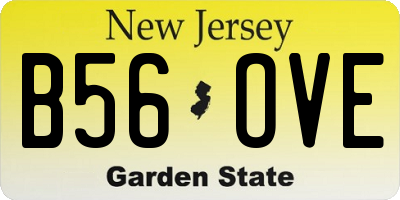 NJ license plate B56OVE