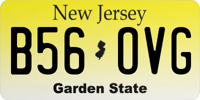 NJ license plate B56OVG