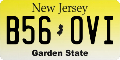 NJ license plate B56OVI