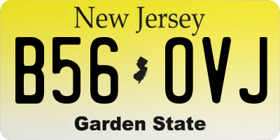 NJ license plate B56OVJ