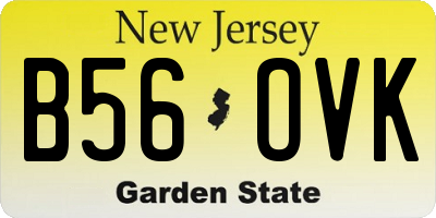NJ license plate B56OVK