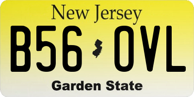NJ license plate B56OVL