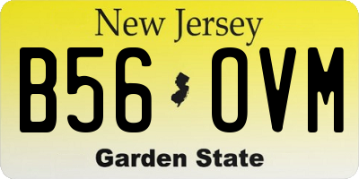 NJ license plate B56OVM