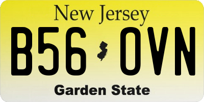 NJ license plate B56OVN