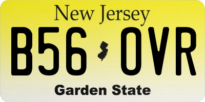 NJ license plate B56OVR