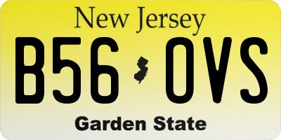 NJ license plate B56OVS