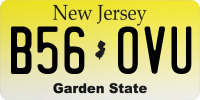 NJ license plate B56OVU