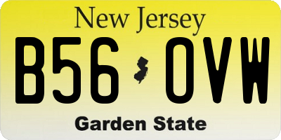 NJ license plate B56OVW