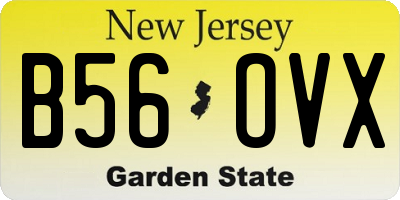 NJ license plate B56OVX