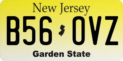 NJ license plate B56OVZ