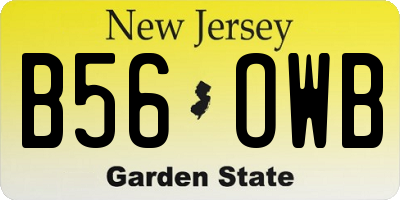 NJ license plate B56OWB