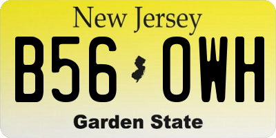 NJ license plate B56OWH