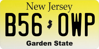 NJ license plate B56OWP