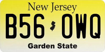NJ license plate B56OWQ