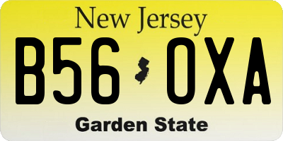 NJ license plate B56OXA