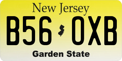 NJ license plate B56OXB